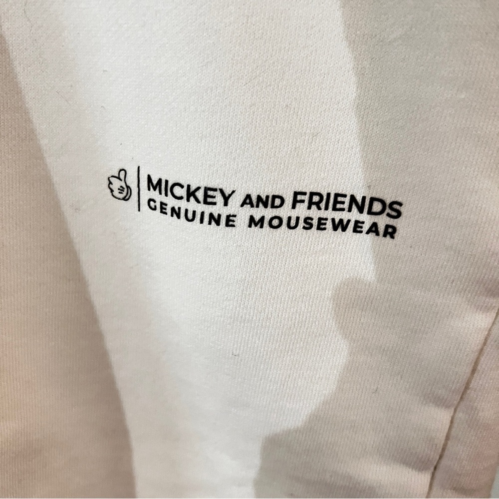 Disney White Crew Neck Sweater Hi-Lo Hem Mickey Mouse Graphic - Picture 9 of 11